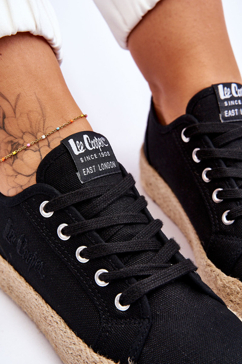 Modne Trampki Z Plecionką Lee Cooper LCW-23-31-1797L Czarne