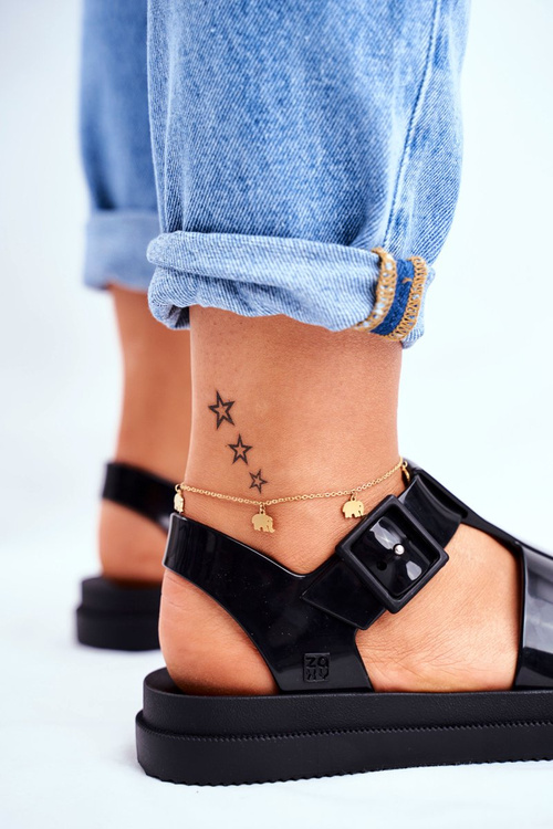 Damskie Sandały Pachnące Gumowe ZAXY Czarne FF285024