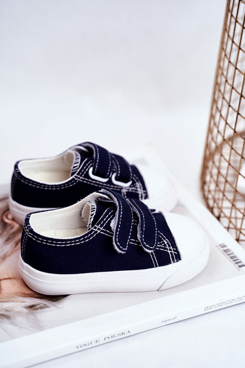 Tenisówki Dziecięce na Rzepy Granatowe Fanot