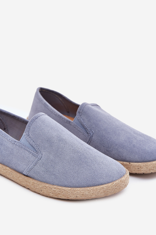 Espadryle Tenisówki Męskie Z Eko Zamszu Niebieskie Lunaria