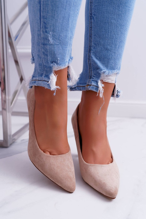 Czółenka Damskie Sergio Leone PB139 Beżowe Felice