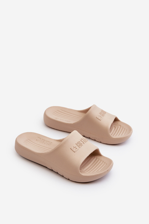 Lekkie Piankowe Klapki Dziecięce Big Star NN374559 Beżowe