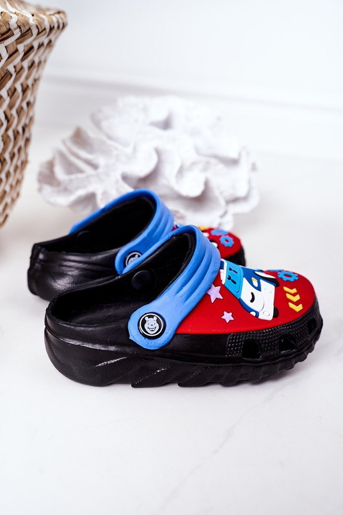 Dziecięce Piankowe Klapki Kroksy Z Samochodem Czarne