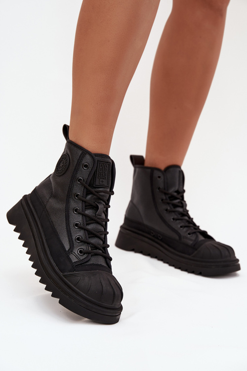 Wysokie Trampki Damskie Ocieplane Big Star OO274A355 Czarne