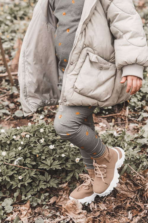 Dziecięce Buty Sportowe Wysoka Skarpeta Beżowe Nickie