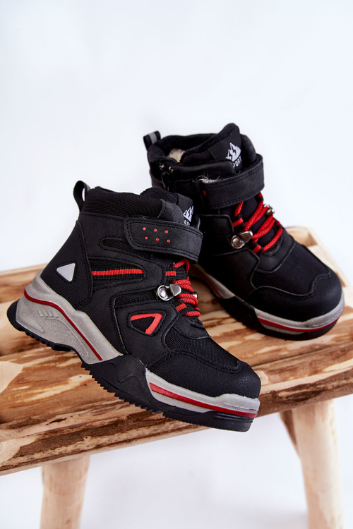 Dziecięce Botki Trapery Ocieplane Wełną Czarne Marco