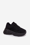 Sneakersy Damskie Z Cyrkoniami I Futerkiem Typu Baranek Czarne Zarika