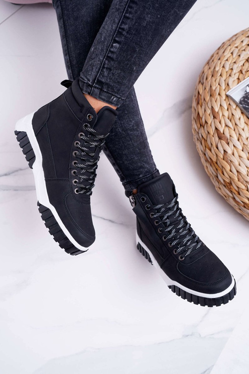 Damskie Sportowe Obuwie Big Star Wysokie Czarne EE274221