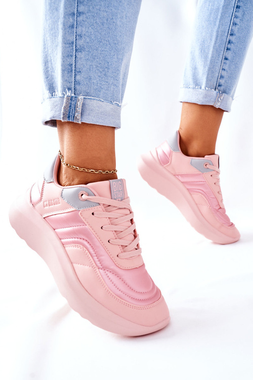 Damskie Sportowe Buty Memory Foam Big Star II274333 Różowe