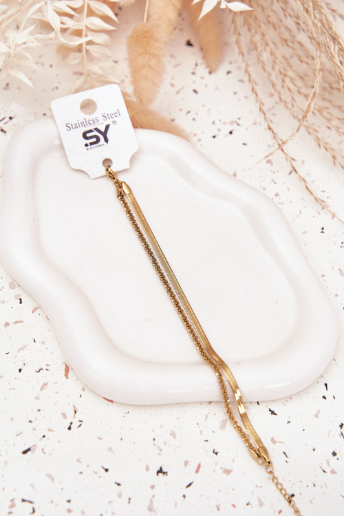 Bransoletka Podwójna Ze Stali Nierdzewnej Złota