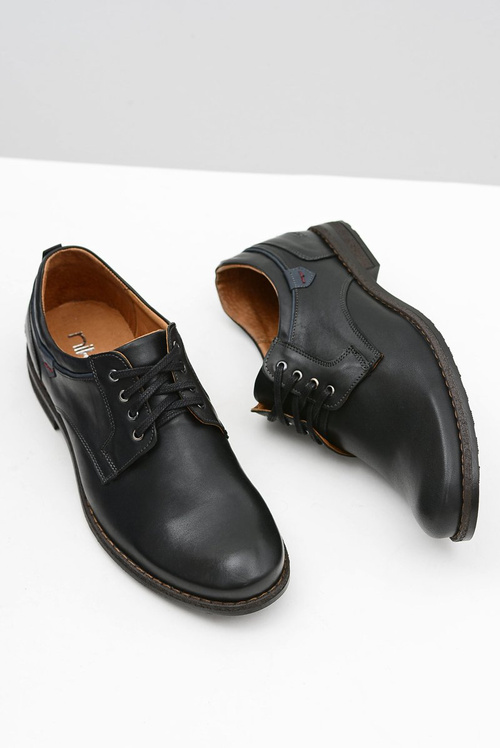 Czarne Męskie Półbuty NIKOPOL 1577