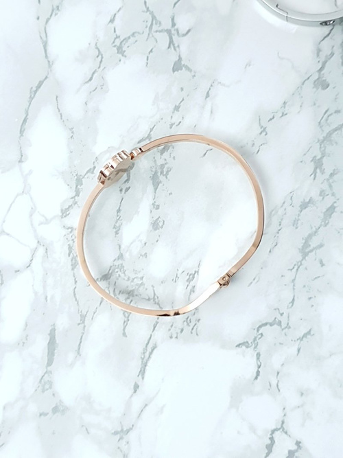 Damska Bransoleta Stalowa Kwiat Różowe Złoto FlowerTail