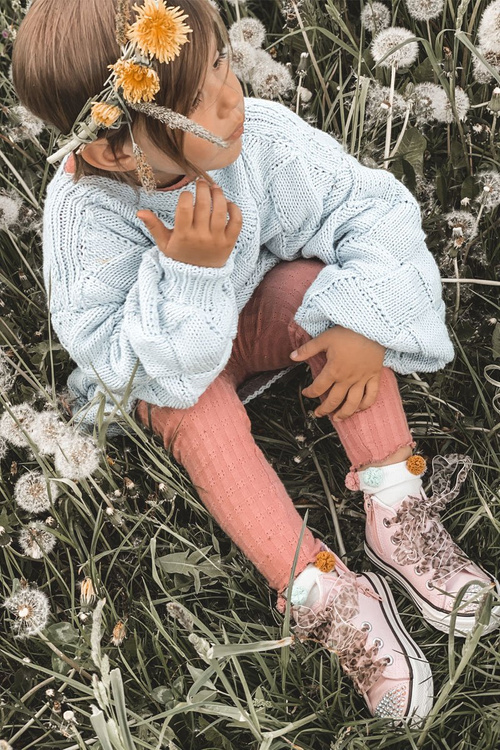 Dziecięce Trampki Z Cyrkoniami Różowe Smile