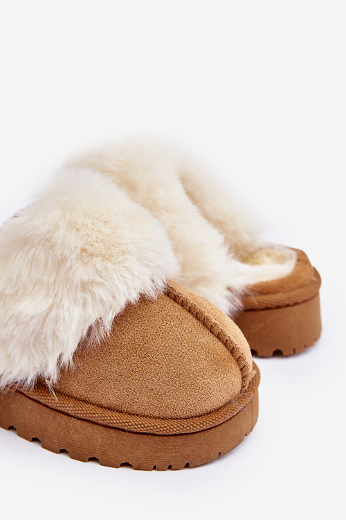 Kapcie Dziecięce Z Futerkiem Camel Birasta