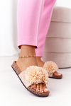 Klapki Na Korkowej Podeszwie Beżowe Flowerbomb
