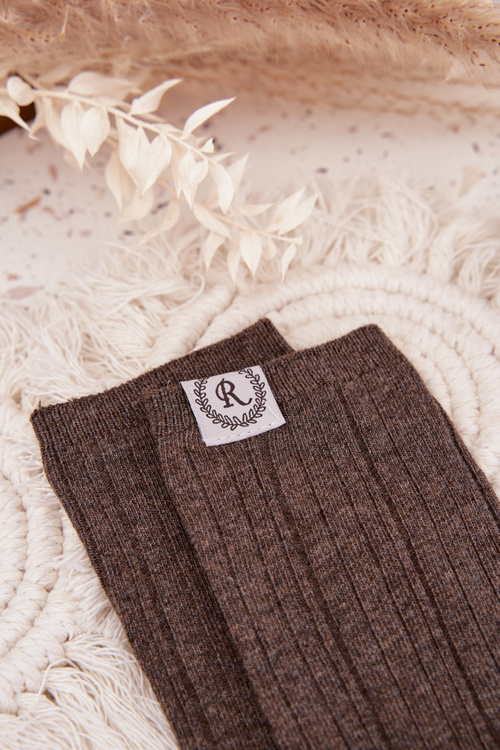 Bawełniane Skarpetki W Prążki Damskie Ciemnoszare