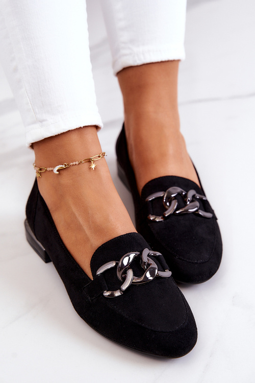 Zamszowe Mokasyny Sergio Leone MK739 Czarne