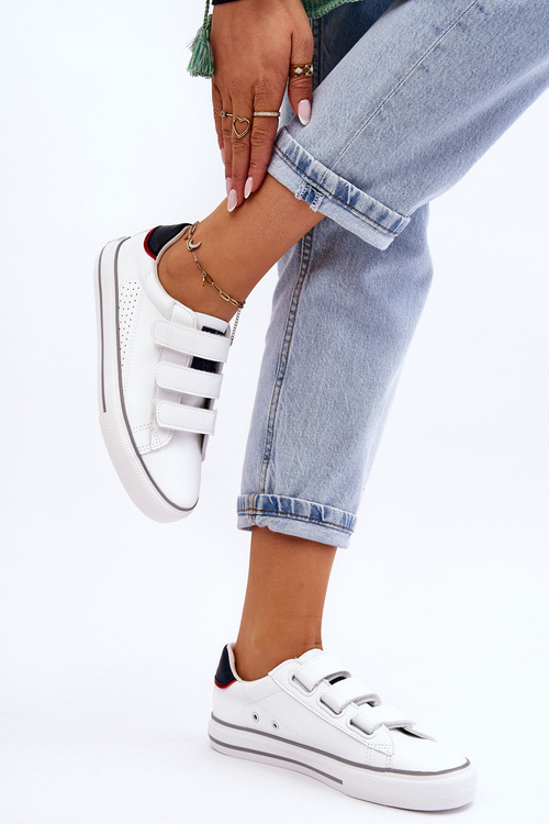 Damskie Tenisówki Na Rzepy Big Star LL274A207 Białe