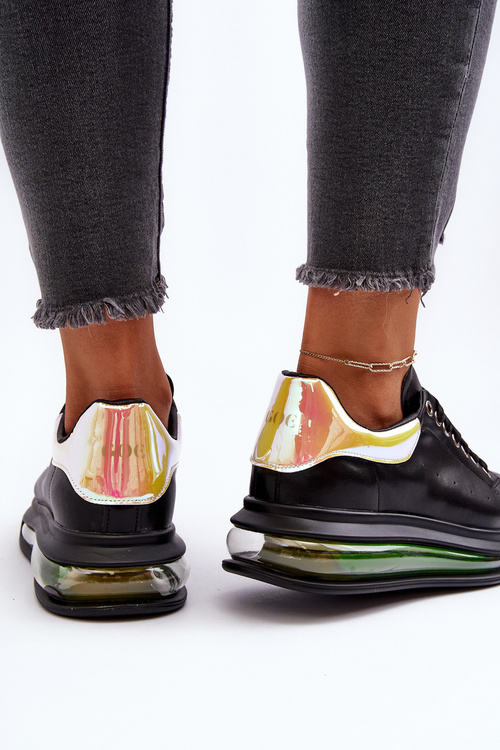 Sneakersy Damskie Skórzane GOE NN2N4030 Czarne