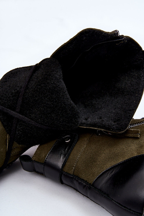 Zamszowe Ocieplane Botki Laura Messi 2508 Zielone