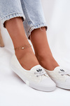 Tenisówki Trampki Damskie Z Haftem Lee Cooper LCW-25-31-3447L Białe