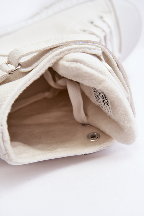 Trampki Damskie Ocieplane Na Platformie Big Star Białe MM274006