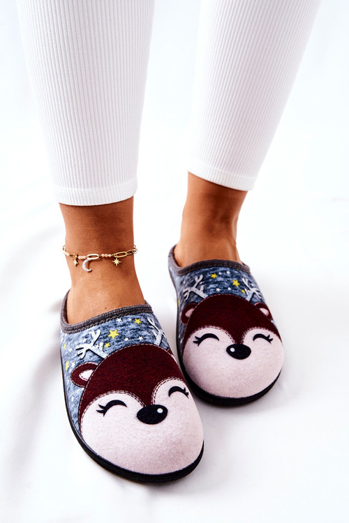 Papcie Ocieplane Renifer Niebieskie Taffy