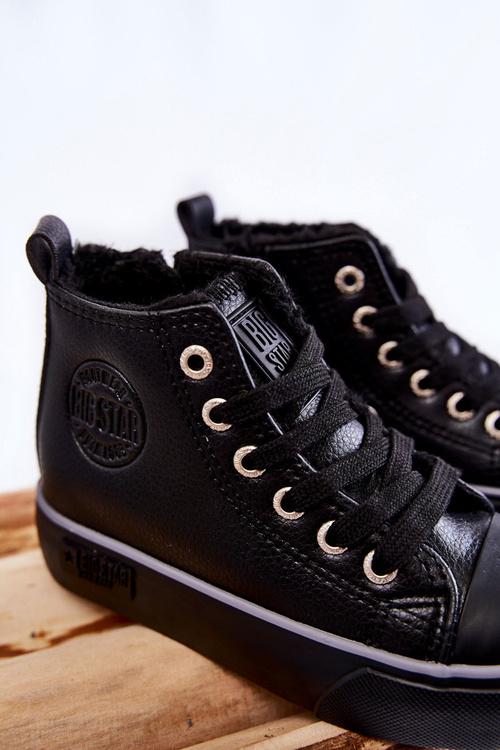 Dziecięce Wysokie Trampki Na Suwak Big Star KK374228 Czarne