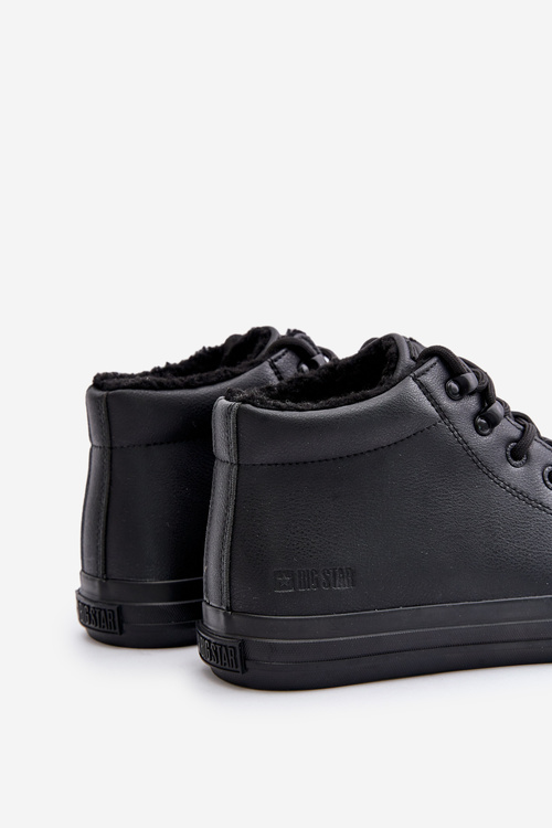 Ocieplane Trampki Męskie Z Eko Skóry Big Star OO174607 Czarne