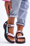 Damskie Sportowe Sandały Lee Cooper LCW-23-34-1688L Różowo-Niebieskie