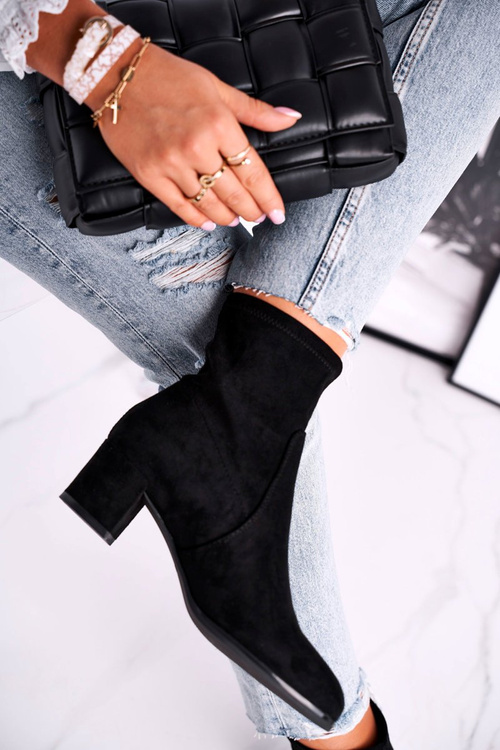 Botki Damskie Na Obcasie Sergio Leone Czarne BT151