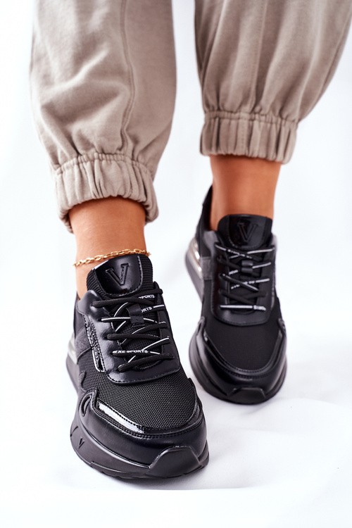 Sportowe Damskie Buty Sneakersy Czarne Manitoba