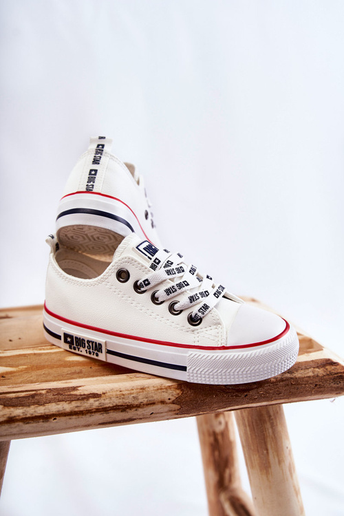 Dziecięce Skórzane Trampki BIG STAR KK374038 Białe