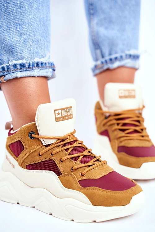 Damskie Sportowe Buty Sneakersy Big Star GG274646 Beżowe