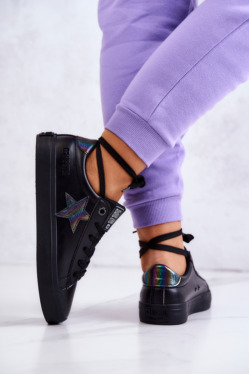 Skórzane Tenisówki Gwiazda Big Star JJ274243 Czarne