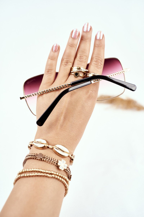 Okulary Przeciwsłoneczne Prius PRE-14 Złote Różowe Ciemne Szkła Lustrzane