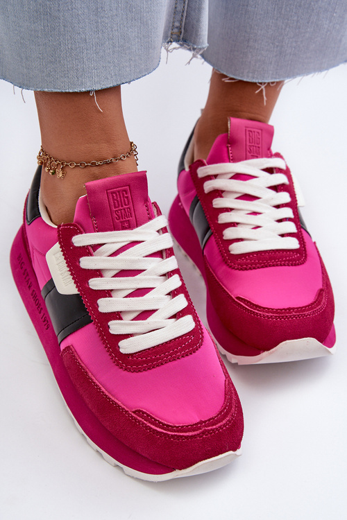 Sneakersy Damskie Na Platformie Big Star NN274500 Memory Foam System Fuksja