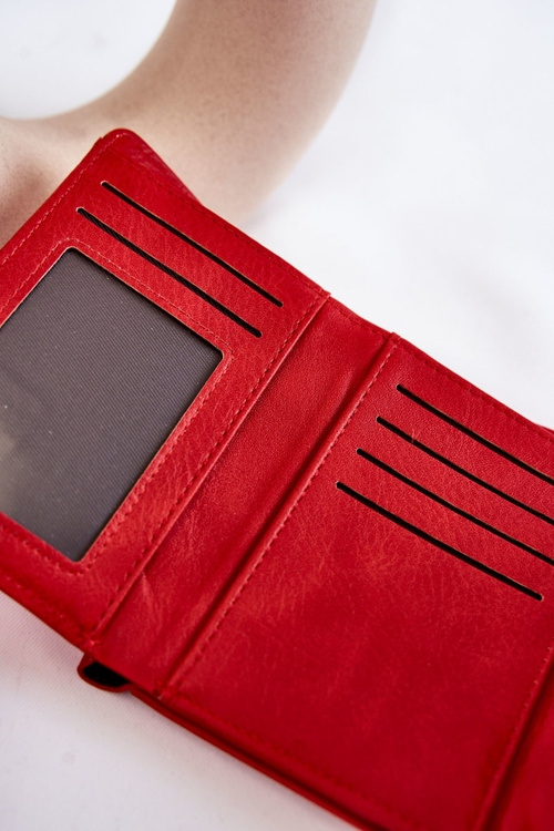 Damski Mały Portfel Na Magnes Czerwony Zaya