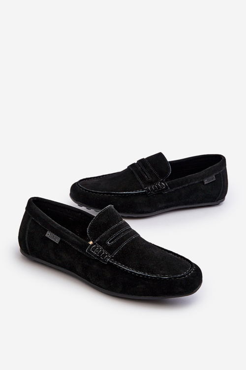 Zamszowe Mokasyny Męskie Big Star NN174224 Czarne