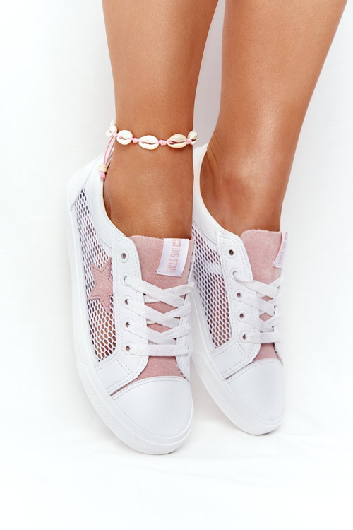 Damskie Trampki Z Siateczką Big Star DD274688 Biało-Różowe