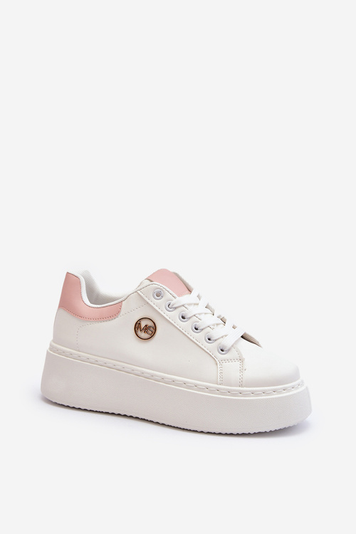 Sneakersy Damskie Na Platformie Białe Eshen