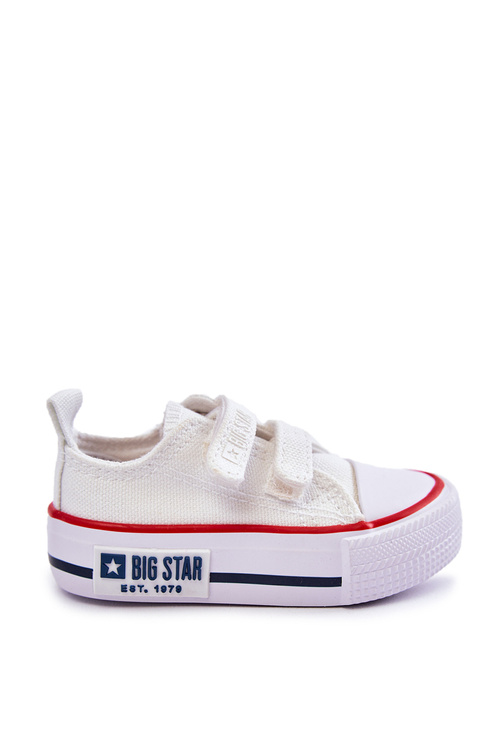 Dziecięce Materiałowe Trampki Na Rzep BIG STAR KK374085 Białe