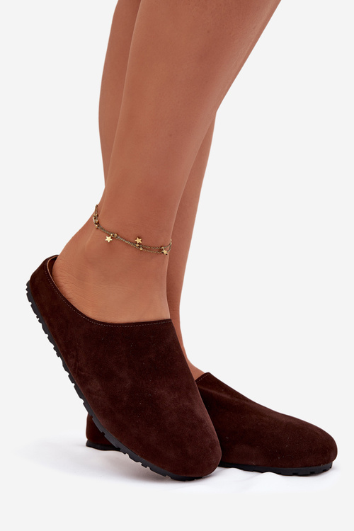 Kapcie Damskie Z Eko Zamszu Czekoladowe Kalvess