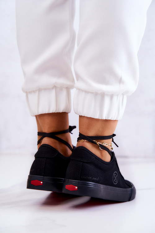 Damskie Tenisówki Materiałowe Cross Jeans JJ2R4049C Czarne