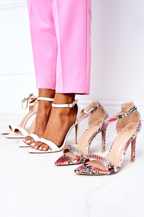 Eleganckie Sandały Na Szpilce Lu Boo Białe