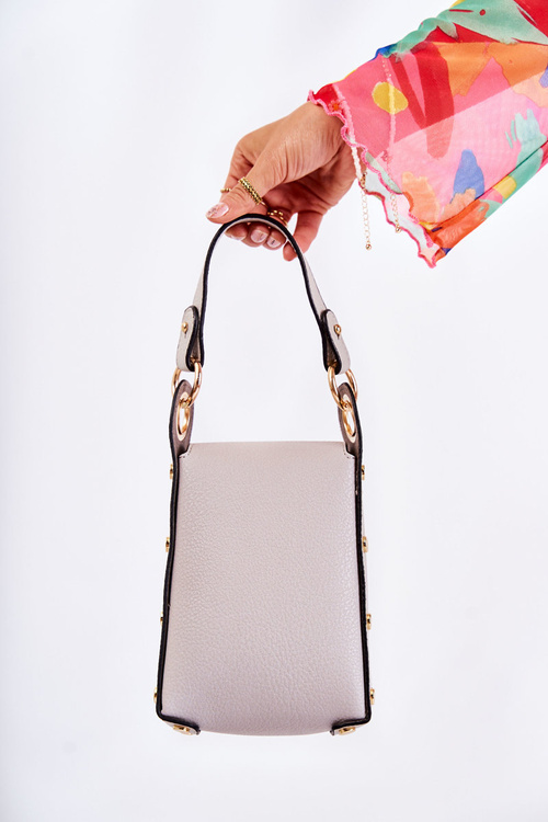 Mała Damska Torebka Z Ozdobą Szara Ellies