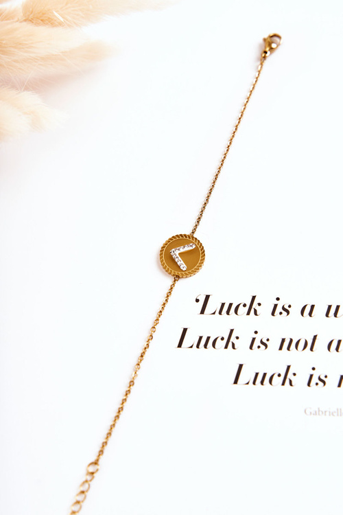 Damska Bransoletka Celebrytka Z Ozdobą I Cyrkoniami Złota