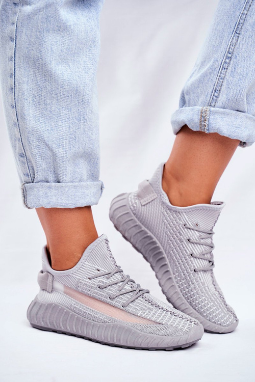 Damskie Sportowe Buty Lekkie Przewiewne Szare Lumiere