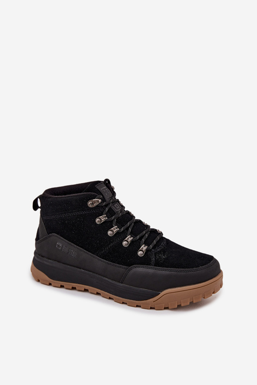 Zamszowe Buty Trekkingowe Męskie Big Star SS174265 Czarne