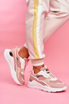Sportowe Damskie Buty Sneakersy Biało Różowe Martina